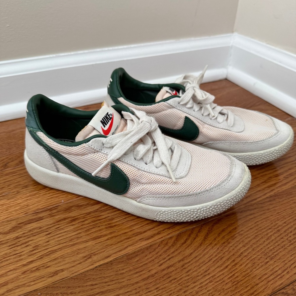 Nike Killshot Kids Sneakers White Green Lace Up Casual Shoes‎ Size 4.5Y
